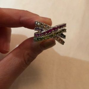 Rainbow Rhinestone Ring